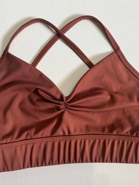 Adult Small Tiger Friday Cross-Back Sports Bra in Rust